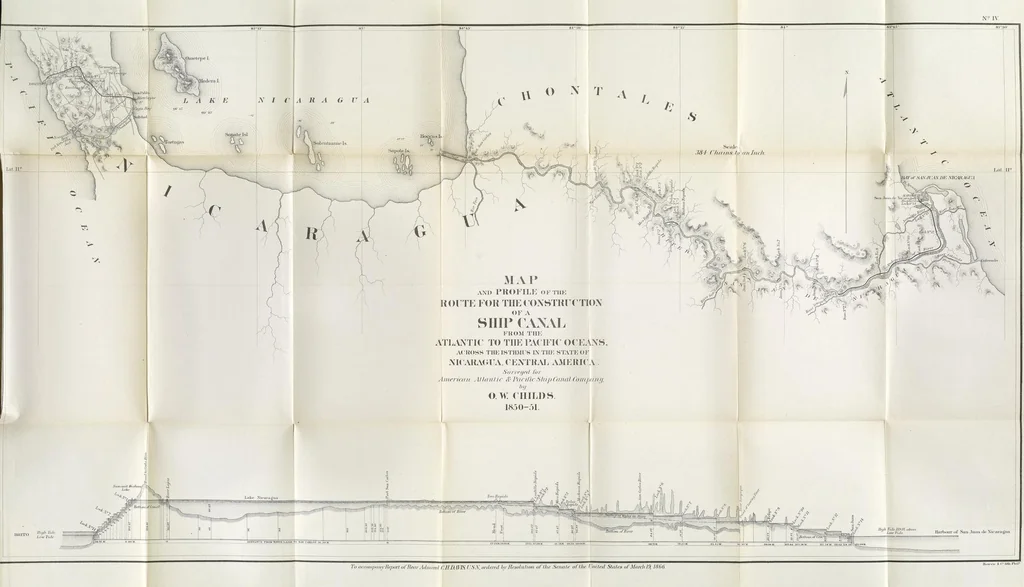 An illustration from Report on interoceanic canals and railroads between the Atlantic and Pacific Oceans, 1867, leaf 61