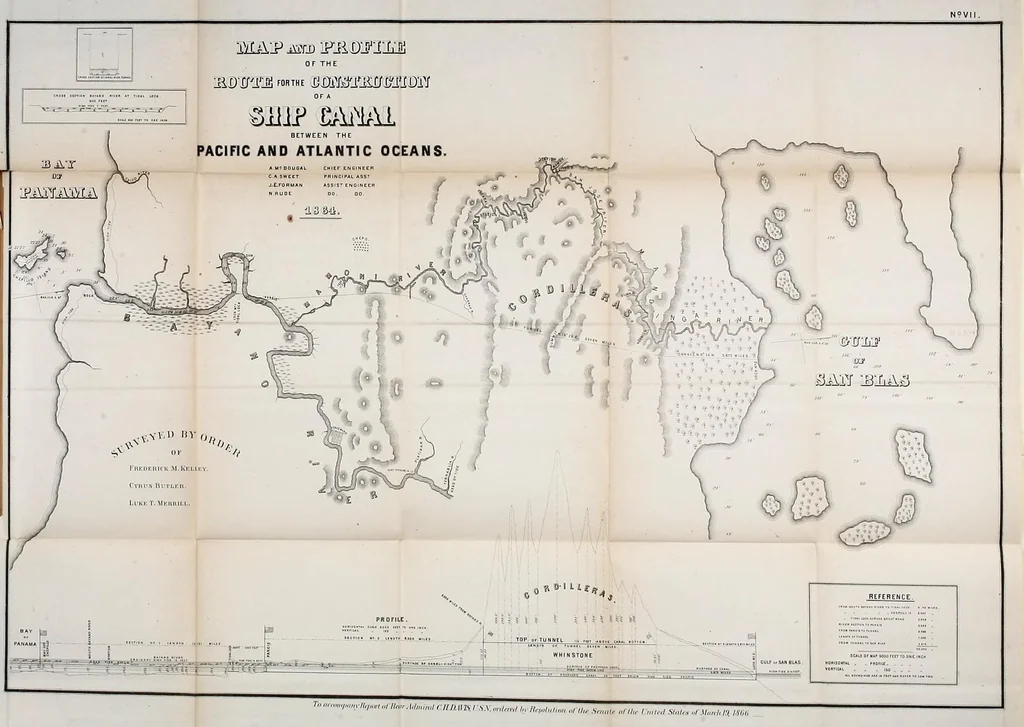 An illustration from Report on interoceanic canals and railroads between the Atlantic and Pacific Oceans, 1867, leaf 73