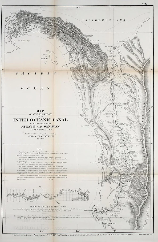 An illustration from Report on interoceanic canals and railroads between the Atlantic and Pacific Oceans, 1867, leaf 85