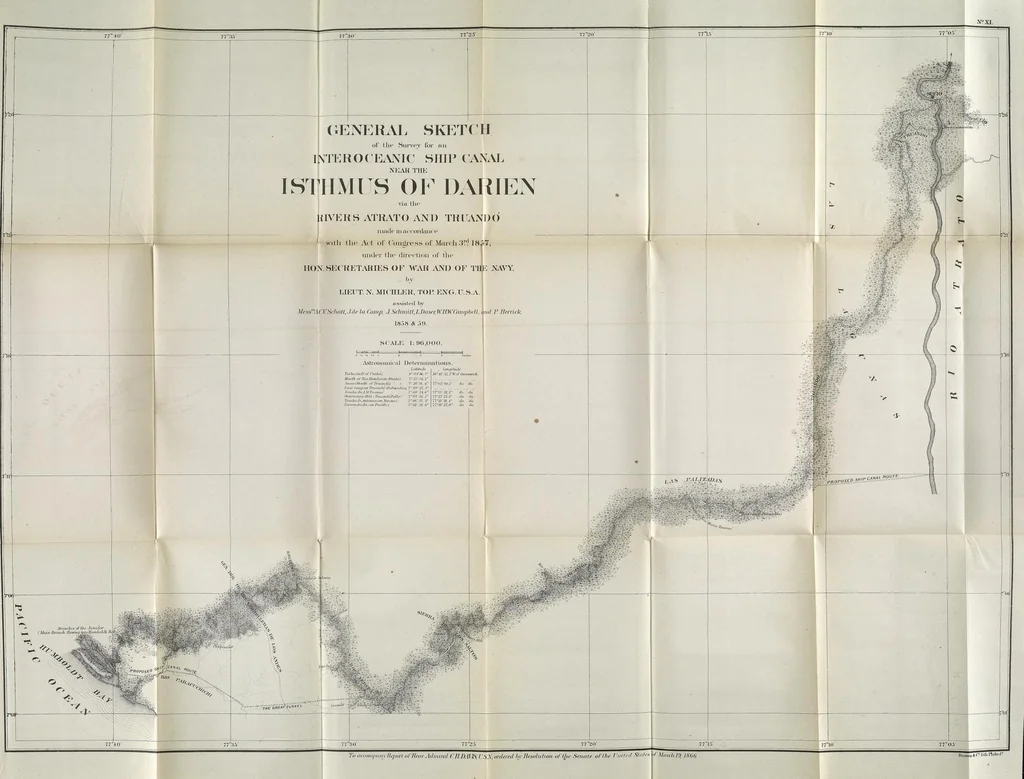 An illustration from Report on interoceanic canals and railroads between the Atlantic and Pacific Oceans, 1867, leaf 89