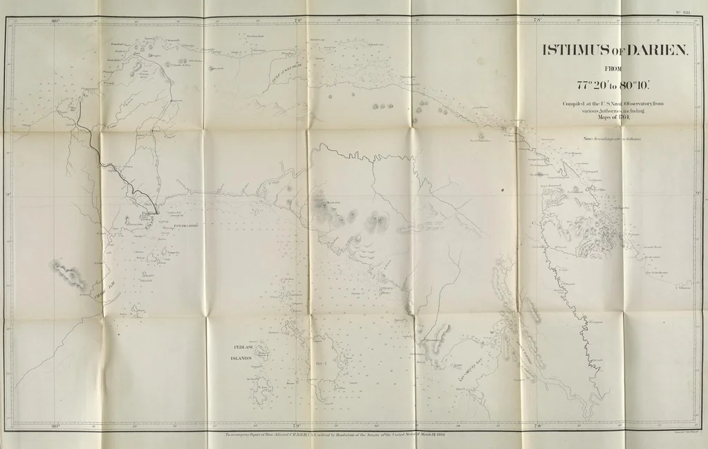 An illustration from Report on interoceanic canals and railroads between the Atlantic and Pacific Oceans, 1867, leaf 97
