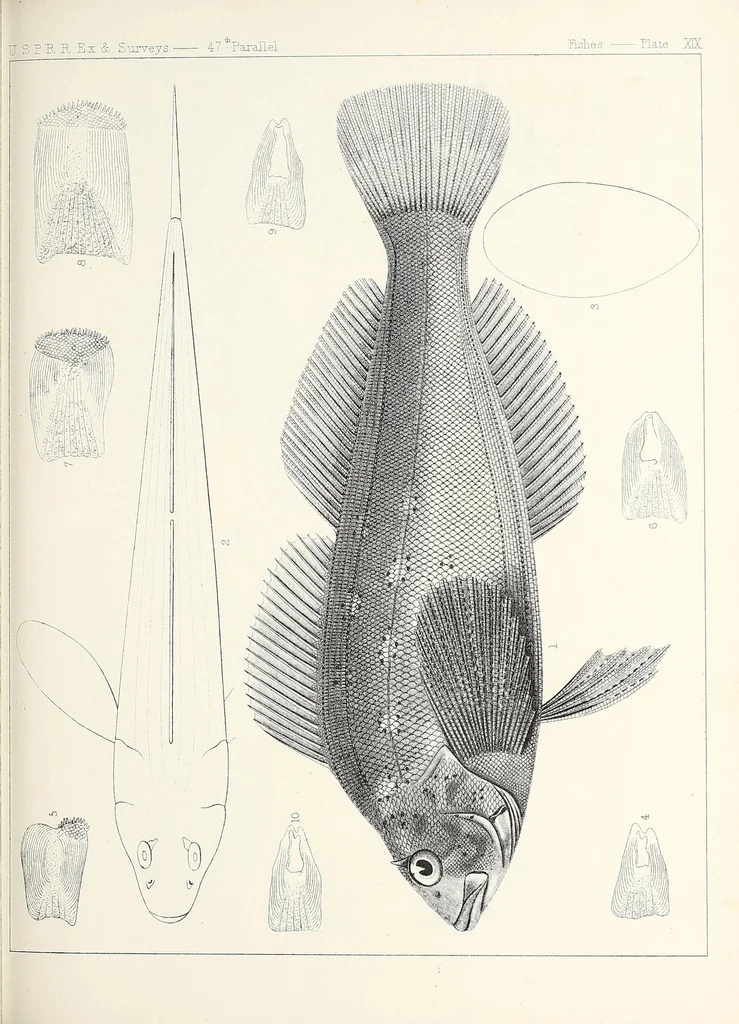An illustration from Reports of explorations and surveys, to ascertain the most practicable and economical route for a railroad from the Mississippi River to the Pacific Ocean, 1855, leaf 585