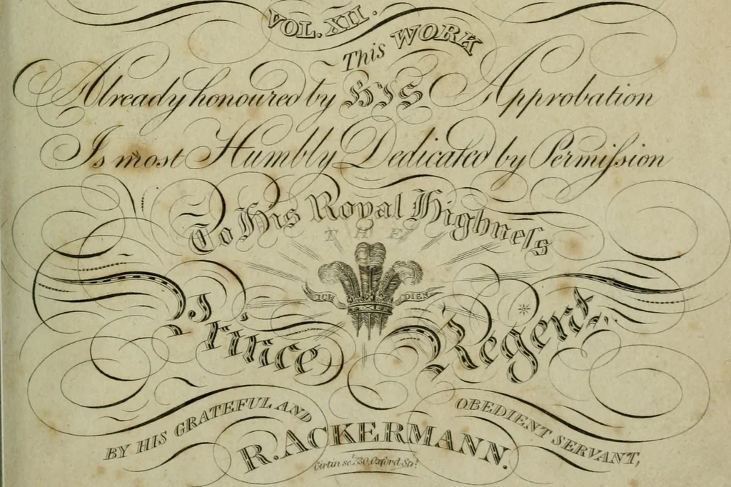 An illustration from The Repository of arts, literature, commerce, manufactures, fashions and politics, 1809, leaf 6
