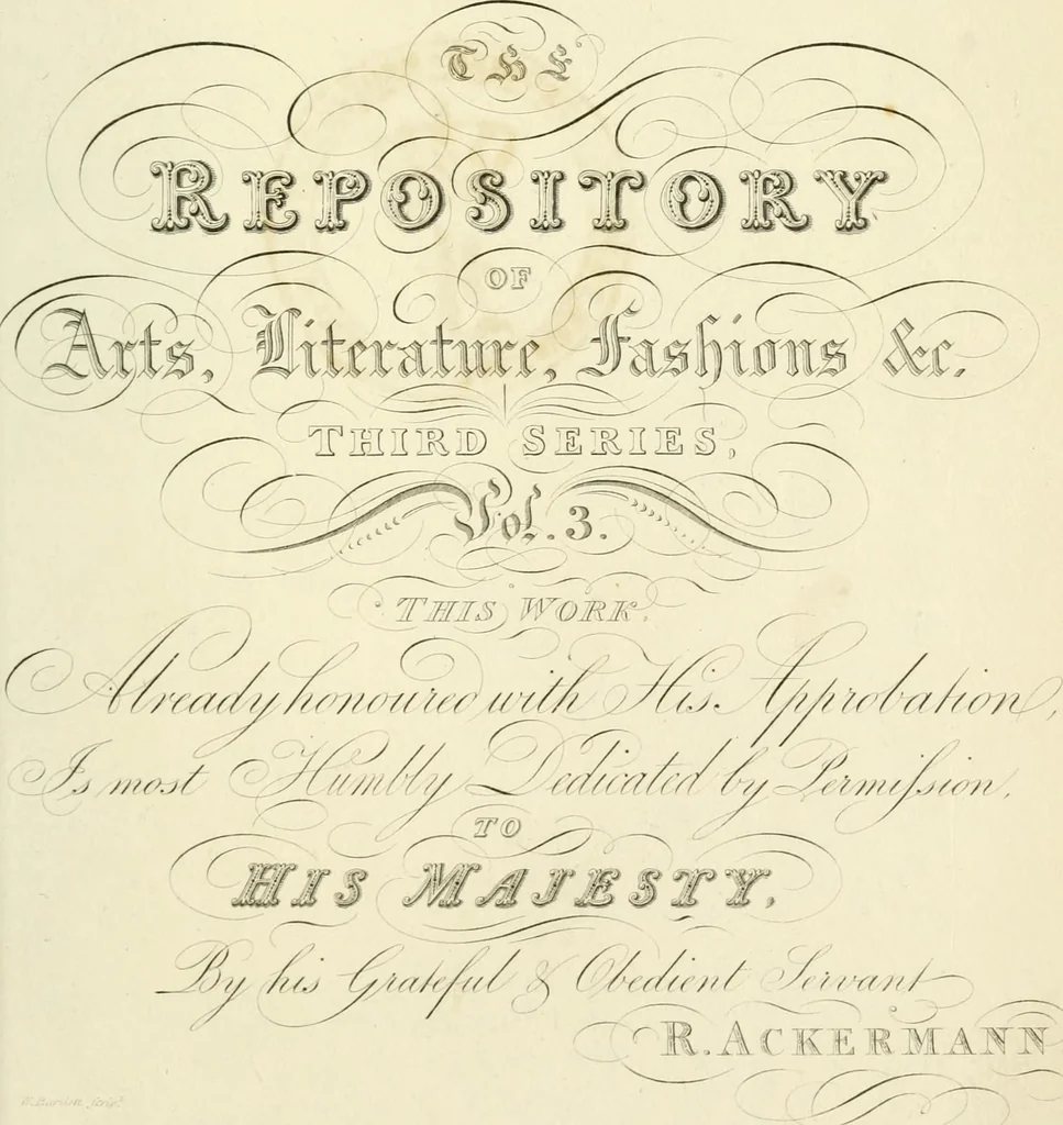 An illustration from The Repository of arts, literature, commerce, manufactures, fashions and politics, 1809, leaf 6