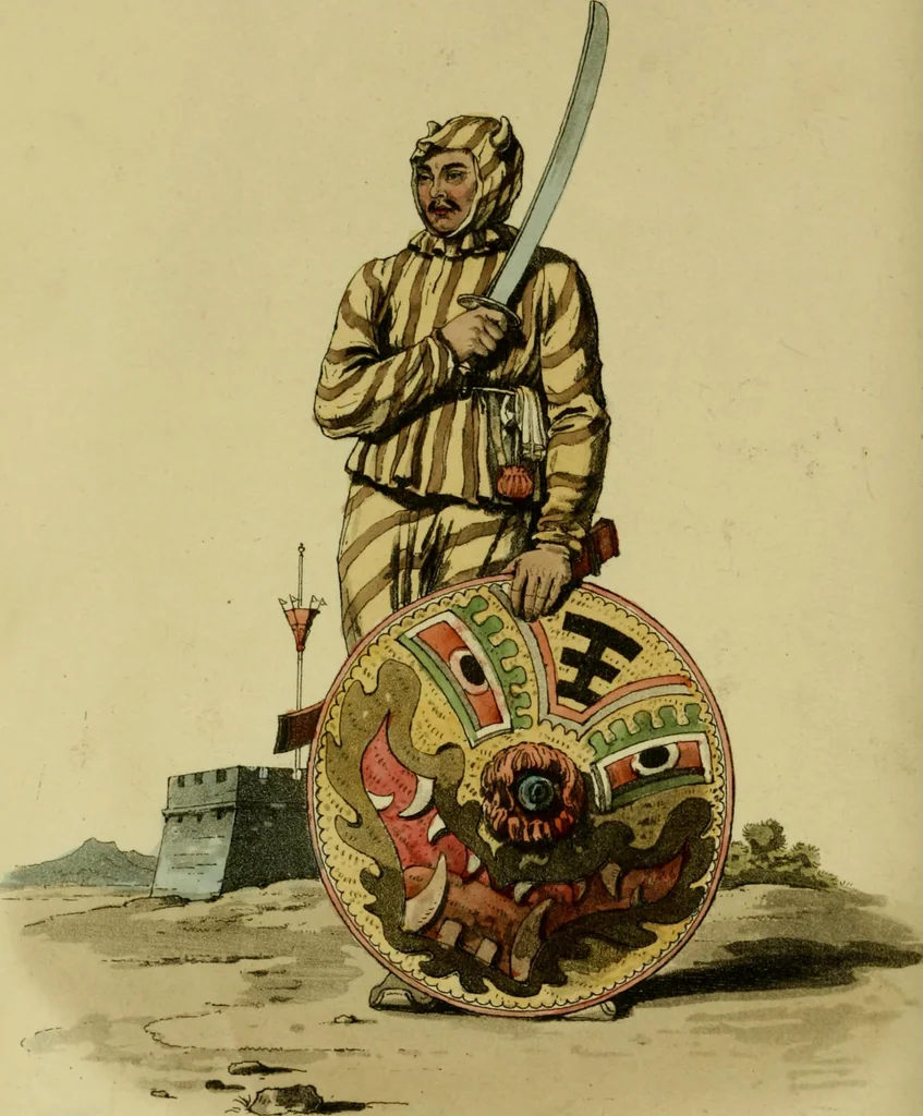 An illustration from Picturesque representations of the dress and manners of the Chinese. Illustrated in fifty coloured engravings, with descriptions, 1814, leaf 103