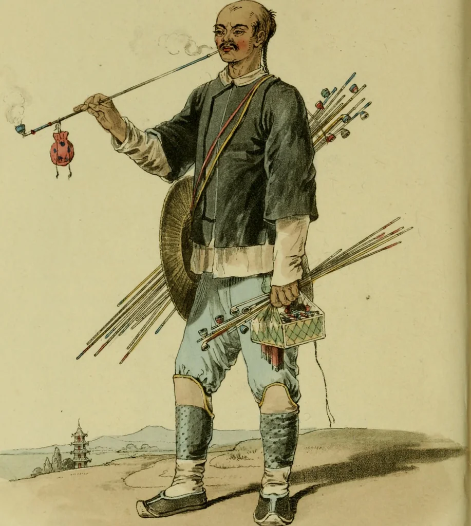 An illustration from Picturesque representations of the dress and manners of the Chinese. Illustrated in fifty coloured engravings, with descriptions, 1814, leaf 143