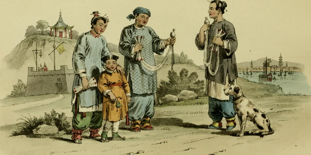 An illustration from Picturesque representations of the dress and manners of the Chinese. Illustrated in fifty coloured engravings, with descriptions, 1814, leaf 155