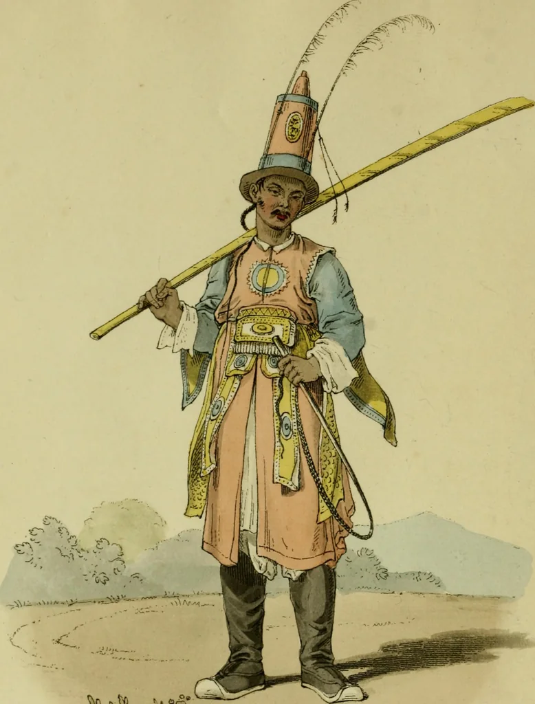 An illustration from Picturesque representations of the dress and manners of the Chinese. Illustrated in fifty coloured engravings, with descriptions, 1814, leaf 195