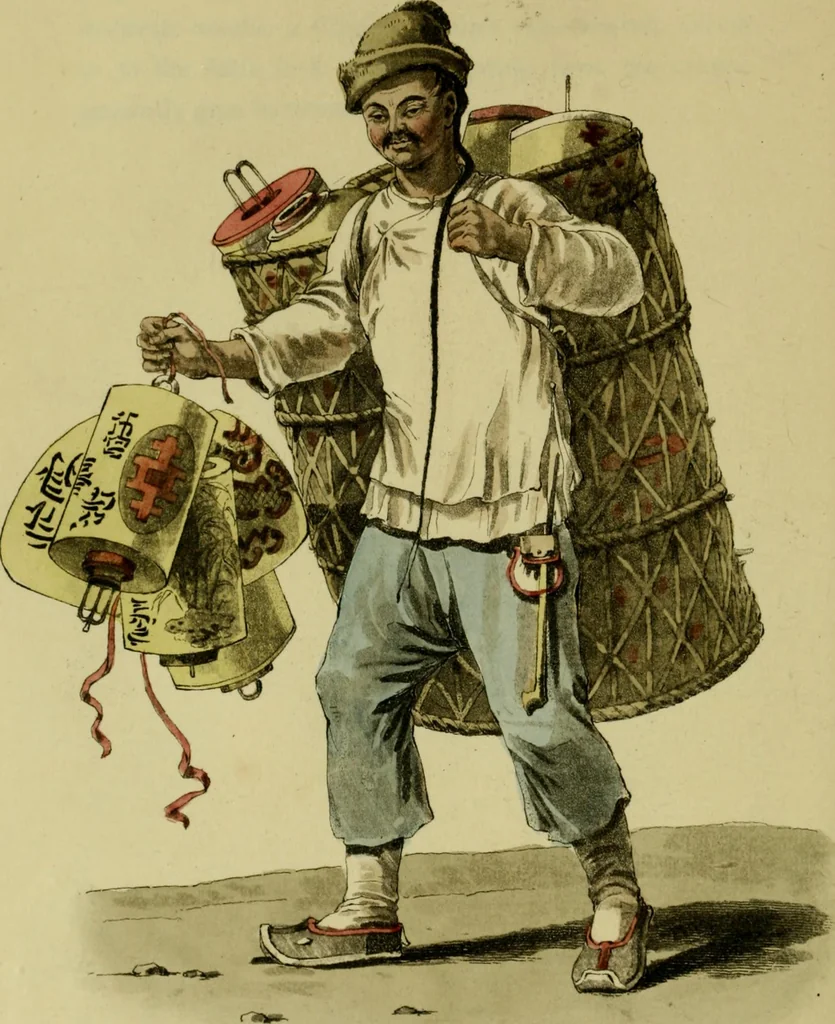 An illustration from Picturesque representations of the dress and manners of the Chinese. Illustrated in fifty coloured engravings, with descriptions, 1814, leaf 55