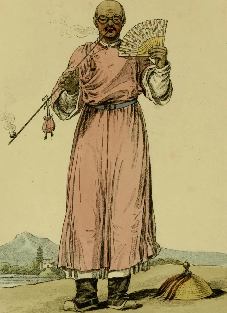 An illustration from Picturesque representations of the dress and manners of the Chinese. Illustrated in fifty coloured engravings, with descriptions, 1814, leaf 67