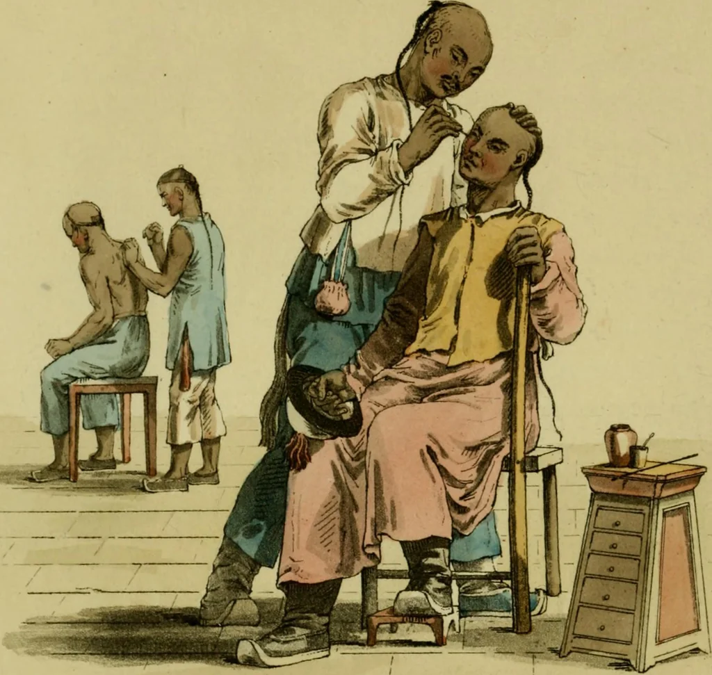 An illustration from Picturesque representations of the dress and manners of the Chinese. Illustrated in fifty coloured engravings, with descriptions, 1814, leaf 95