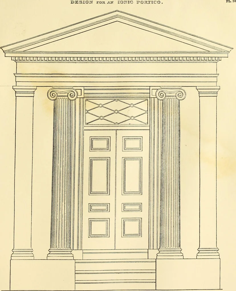 An illustration from A reprint of The country builder's assistant, The American builder's companion, The rudiments of architecture, The practical house carpenter, Practice of architecture, 1917, leaf 132