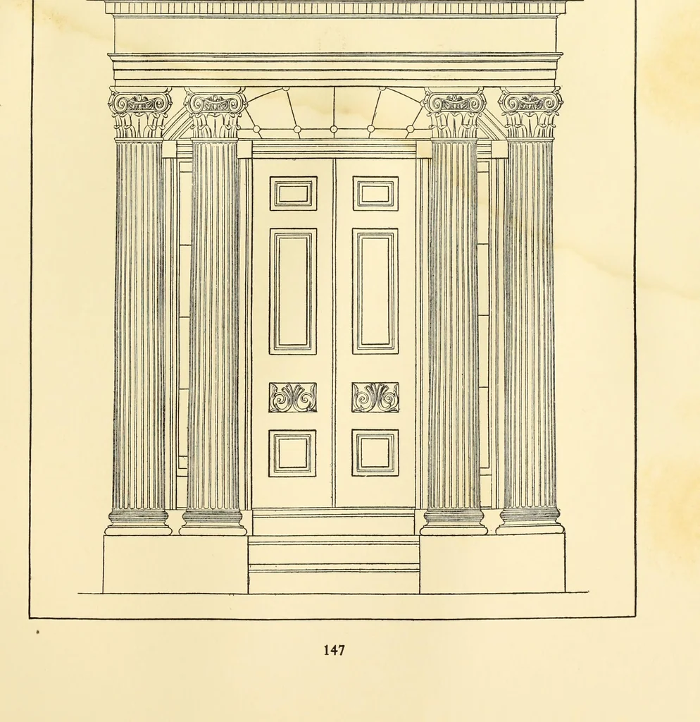 An illustration from A reprint of The country builder's assistant, The American builder's companion, The rudiments of architecture, The practical house carpenter, Practice of architecture, 1917, leaf 164