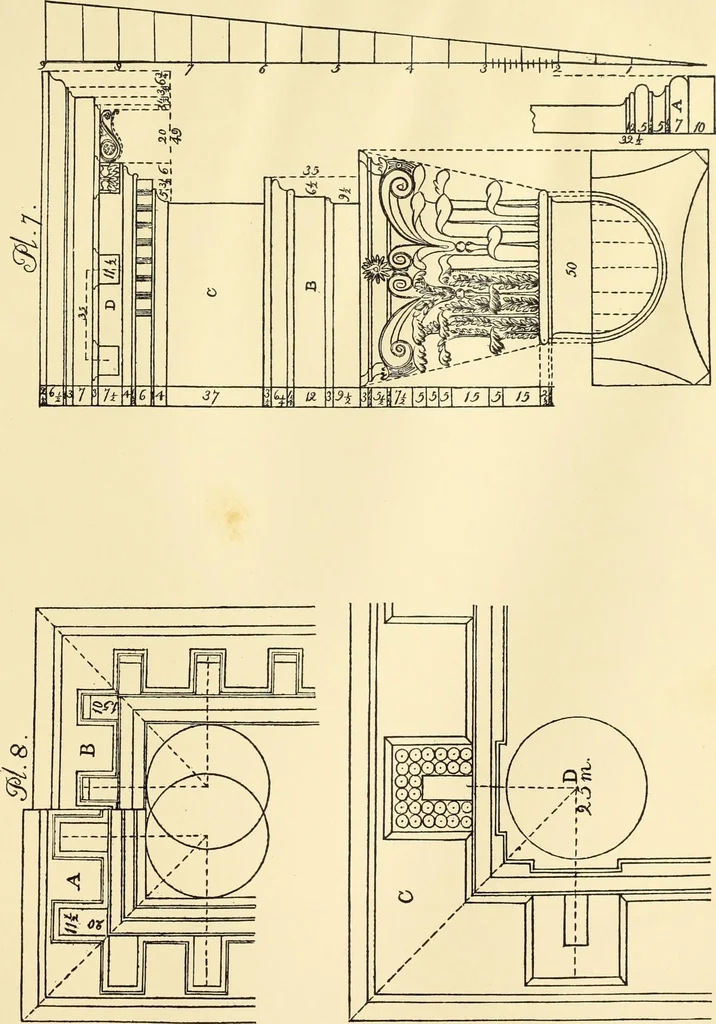 An illustration from A reprint of The country builder's assistant, The American builder's companion, The rudiments of architecture, The practical house carpenter, Practice of architecture, 1917, leaf 26
