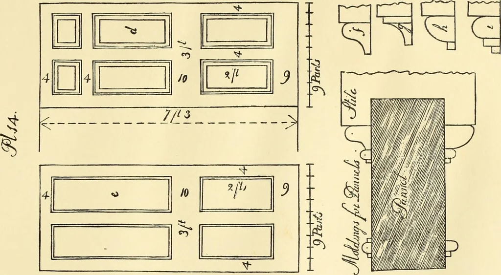 An illustration from A reprint of The country builder's assistant, The American builder's companion, The rudiments of architecture, The practical house carpenter, Practice of architecture, 1917, leaf 32