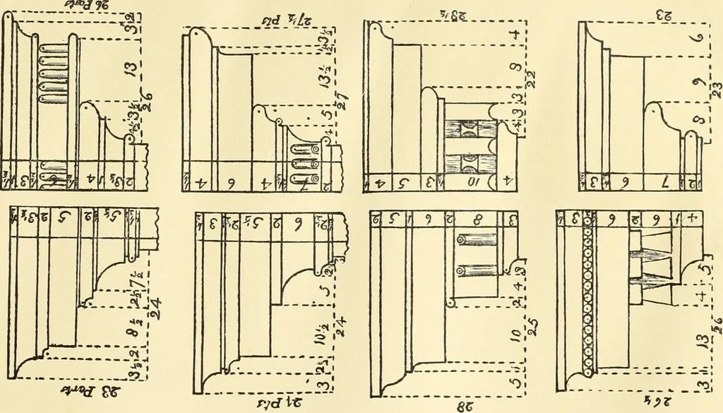 An illustration from A reprint of The country builder's assistant, The American builder's companion, The rudiments of architecture, The practical house carpenter, Practice of architecture, 1917, leaf 34