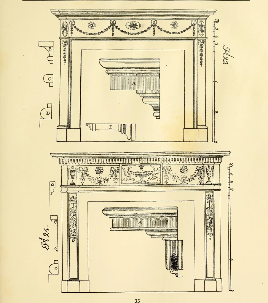 An illustration from A reprint of The country builder's assistant, The American builder's companion, The rudiments of architecture, The practical house carpenter, Practice of architecture, 1917, leaf 42