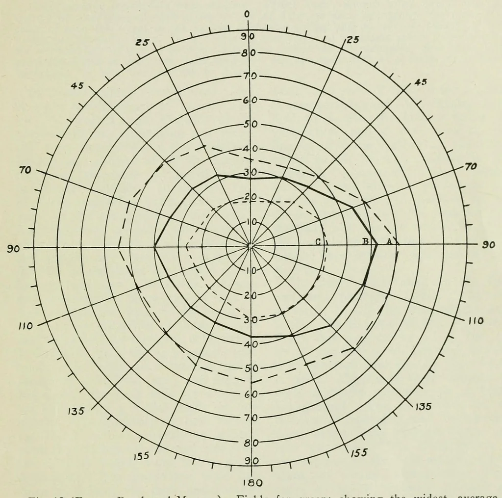 An illustration from Reprints of articles on perimetry, 1917, leaf 105