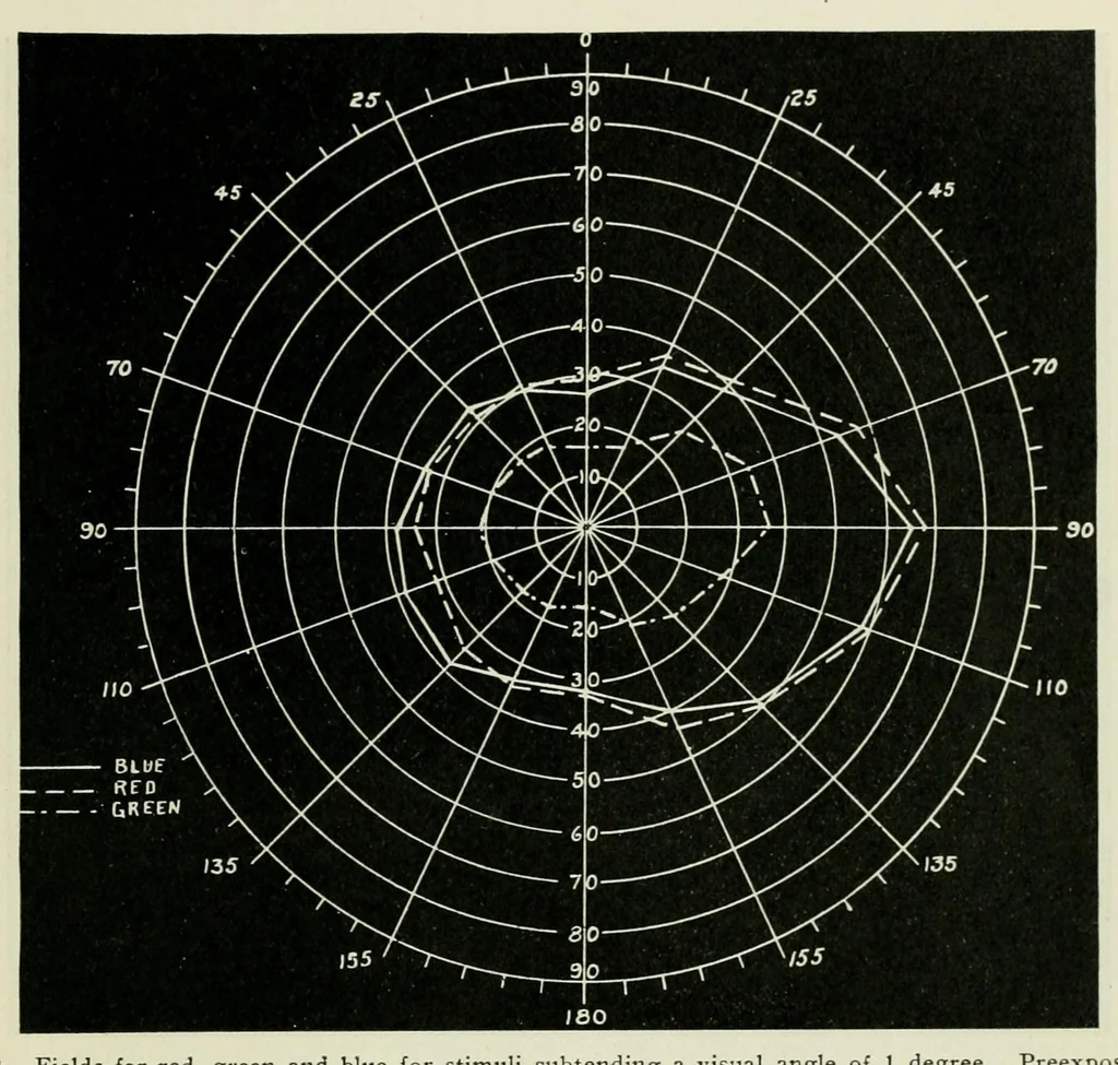 An illustration from Reprints of articles on perimetry, 1917, leaf 81