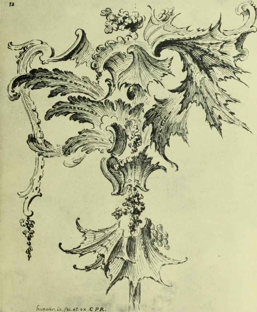 An illustration from Reproduction des uvres de Huquier & Gillot, Epoque Louis XV, 1903, leaf 100