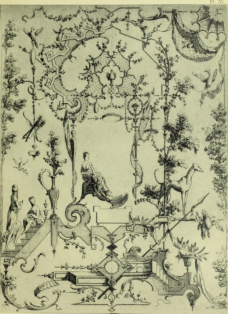 An illustration from Reproduction des uvres de Huquier & Gillot, Epoque Louis XV, 1903, leaf 114