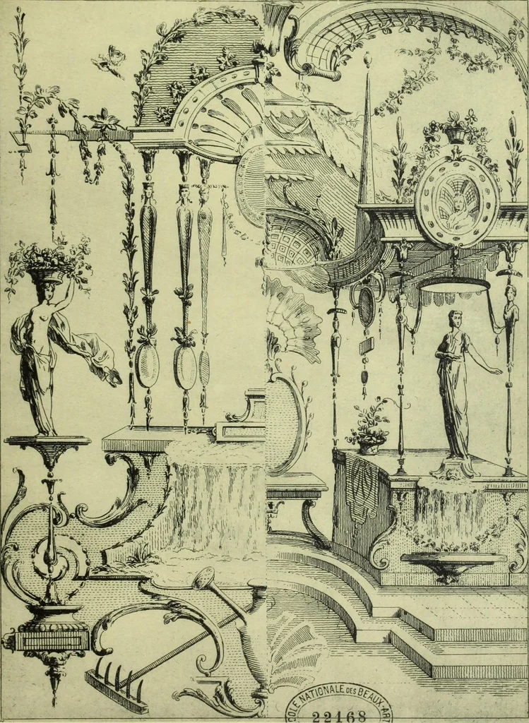 An illustration from Reproduction des uvres de Huquier & Gillot, Epoque Louis XV, 1903, leaf 118