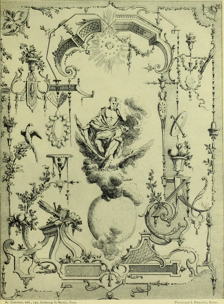 An illustration from Reproduction des uvres de Huquier & Gillot, Epoque Louis XV, 1903, leaf 122