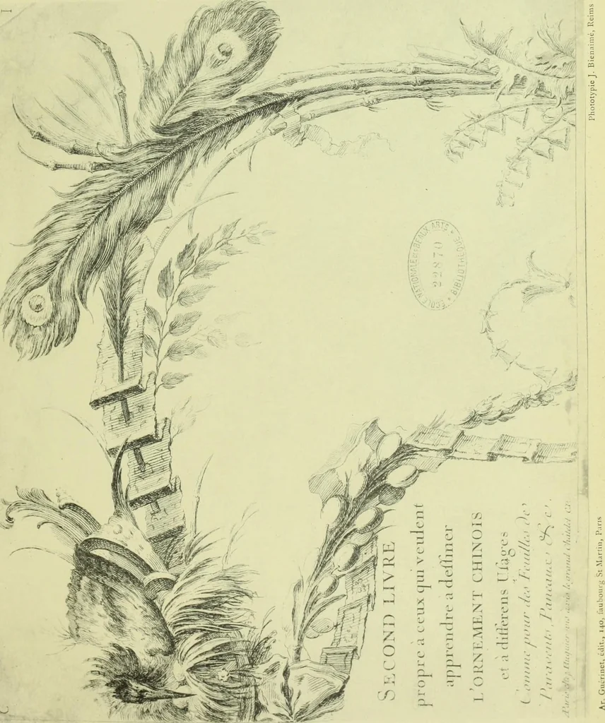 An illustration from Reproduction des uvres de Huquier & Gillot, Epoque Louis XV, 1903, leaf 34
