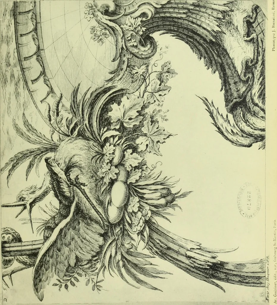 An illustration from Reproduction des uvres de Huquier & Gillot, Epoque Louis XV, 1903, leaf 50