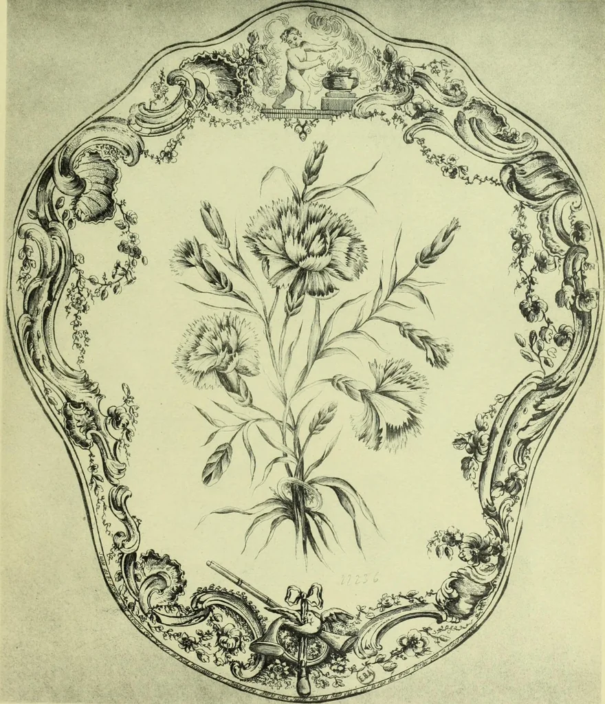 An illustration from Reproduction des uvres de Huquier & Gillot, Epoque Louis XV, 1903, leaf 56