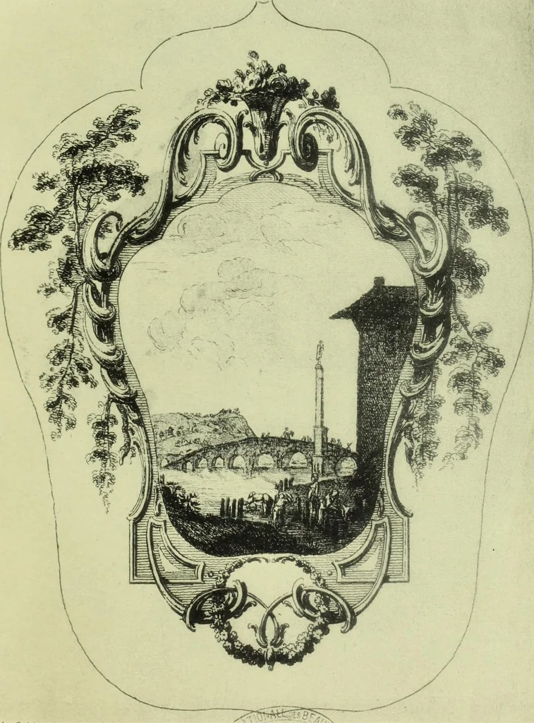 An illustration from Reproduction des uvres de Huquier & Gillot, Epoque Louis XV, 1903, leaf 58