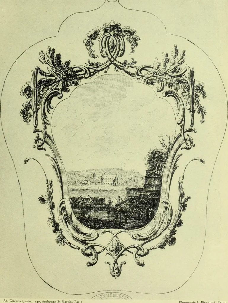 An illustration from Reproduction des uvres de Huquier & Gillot, Epoque Louis XV, 1903, leaf 66
