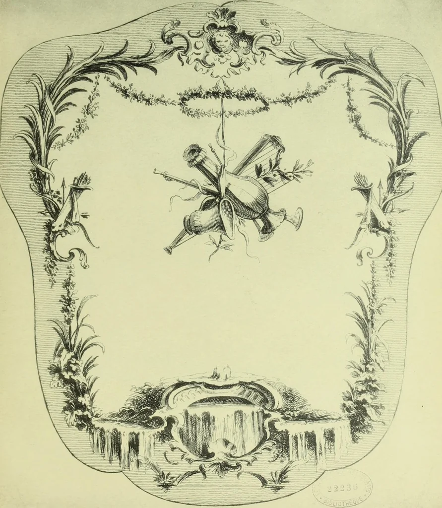 An illustration from Reproduction des uvres de Huquier & Gillot, Epoque Louis XV, 1903, leaf 68