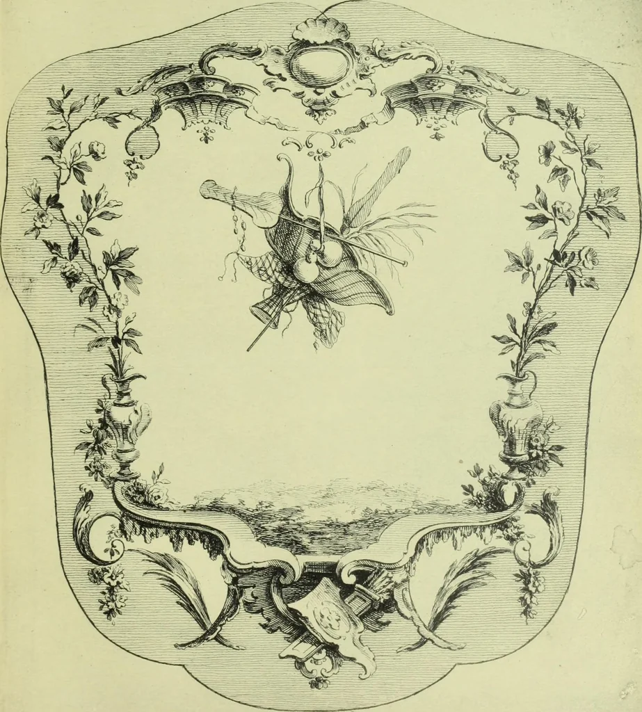 An illustration from Reproduction des uvres de Huquier & Gillot, Epoque Louis XV, 1903, leaf 70