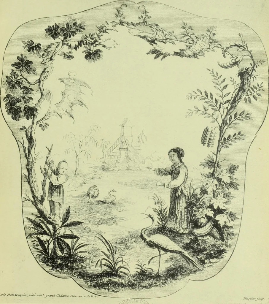 An illustration from Reproduction des uvres de Huquier & Gillot, Epoque Louis XV, 1903, leaf 72