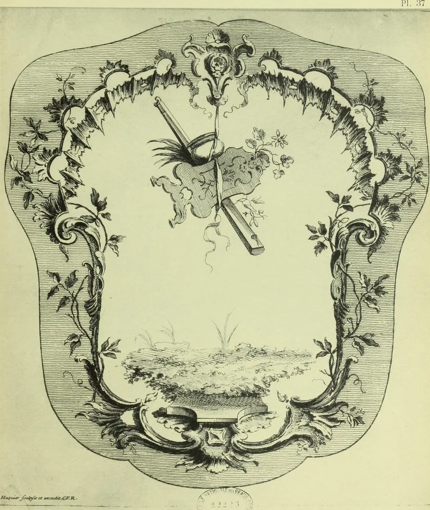 An illustration from Reproduction des uvres de Huquier & Gillot, Epoque Louis XV, 1903, leaf 78
