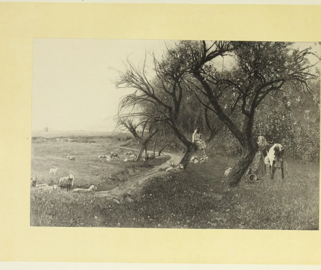 An illustration from Reproductions by the collotype process of some of the works in the loan exhibition of pictures, held in the Art Gallery of the Corporation of London, at the Guildhall, 1892 : with descriptive and biographical letterpress, 1892, leaf 206