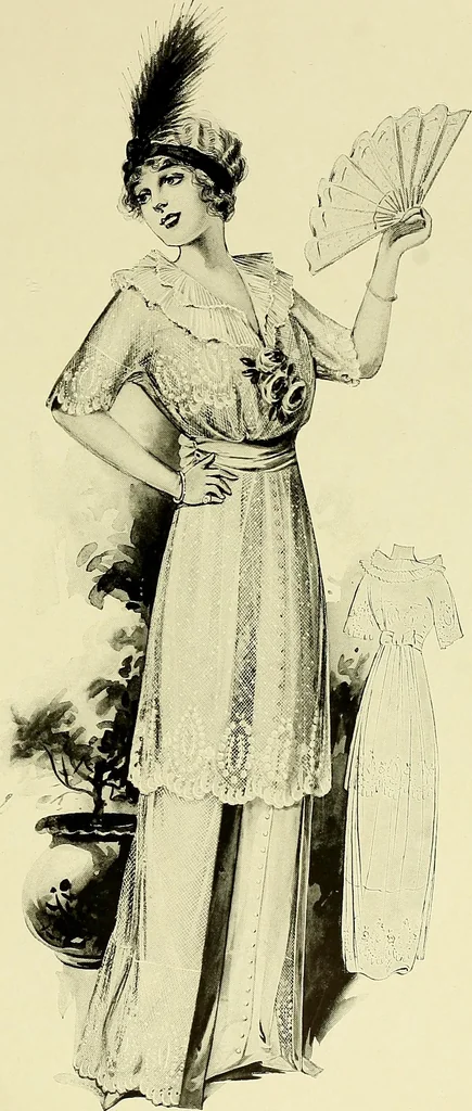 An illustration from Reproductions of model gowns exhibited by Haas brothers, for the spring season of 1913 .., 1913, leaf 100