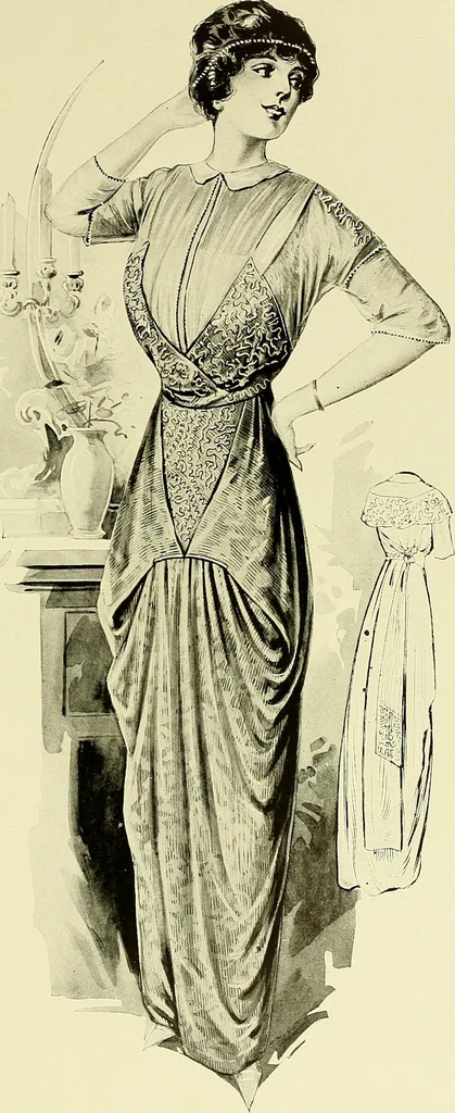 An illustration from Reproductions of model gowns exhibited by Haas brothers, for the spring season of 1913 .., 1913, leaf 102