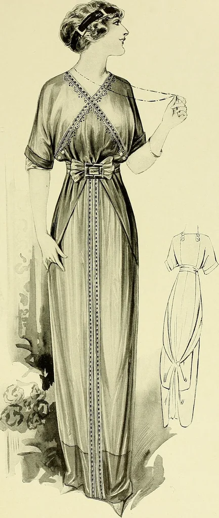 An illustration from Reproductions of model gowns exhibited by Haas brothers, for the spring season of 1913 .., 1913, leaf 106