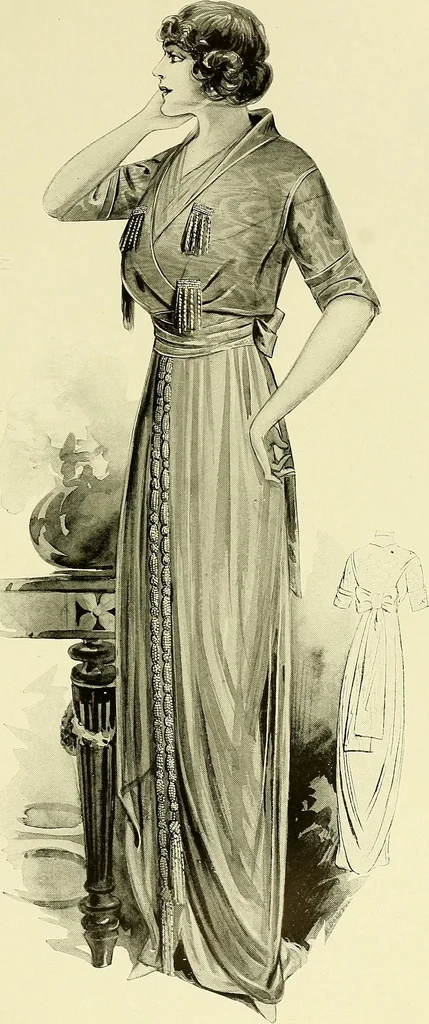 An illustration from Reproductions of model gowns exhibited by Haas brothers, for the spring season of 1913 .., 1913, leaf 108