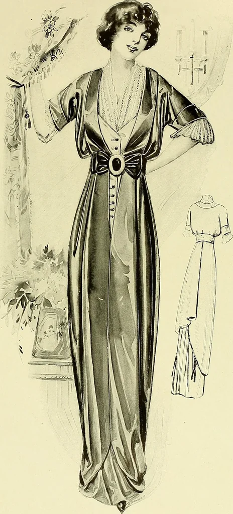 An illustration from Reproductions of model gowns exhibited by Haas brothers, for the spring season of 1913 .., 1913, leaf 112