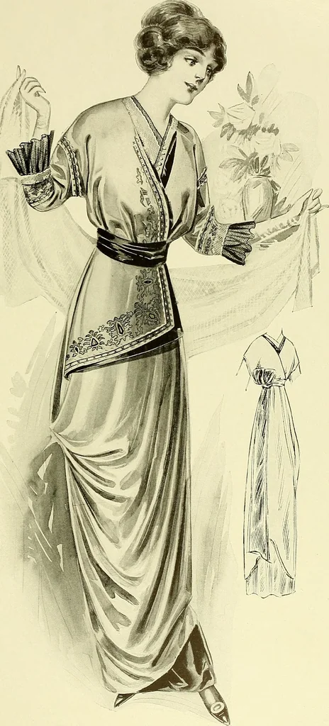 An illustration from Reproductions of model gowns exhibited by Haas brothers, for the spring season of 1913 .., 1913, leaf 30