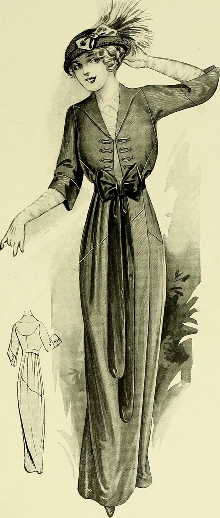 An illustration from Reproductions of model gowns exhibited by Haas brothers, for the spring season of 1913 .., 1913, leaf 38
