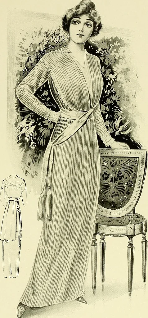 An illustration from Reproductions of model gowns exhibited by Haas brothers, for the spring season of 1913 .., 1913, leaf 40