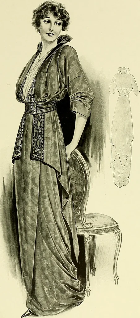 An illustration from Reproductions of model gowns exhibited by Haas brothers, for the spring season of 1913 .., 1913, leaf 44