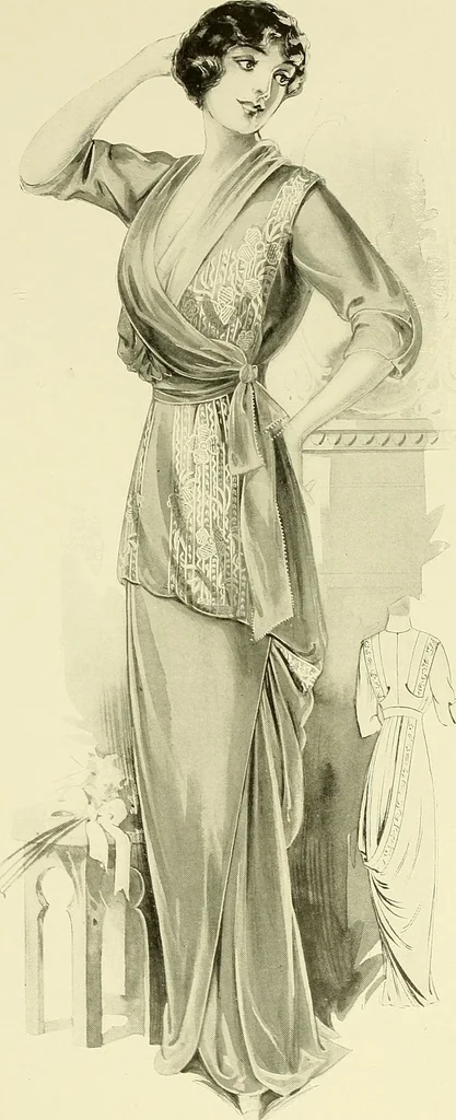 An illustration from Reproductions of model gowns exhibited by Haas brothers, for the spring season of 1913 .., 1913, leaf 46