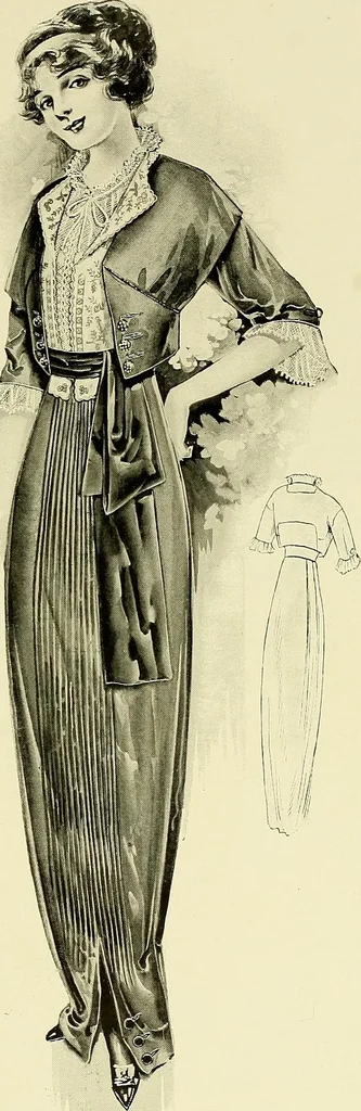 An illustration from Reproductions of model gowns exhibited by Haas brothers, for the spring season of 1913 .., 1913, leaf 48