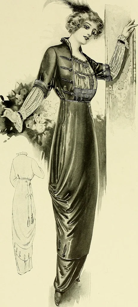 An illustration from Reproductions of model gowns exhibited by Haas brothers, for the spring season of 1913 .., 1913, leaf 50