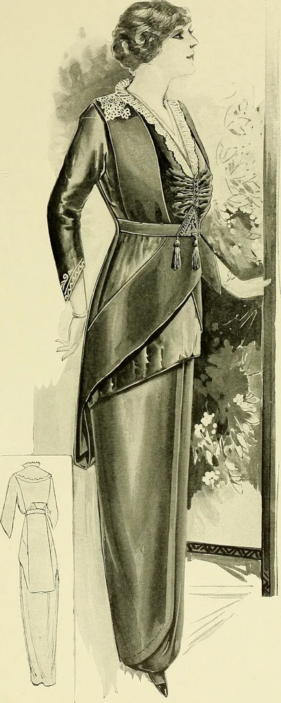 An illustration from Reproductions of model gowns exhibited by Haas brothers, for the spring season of 1913 .., 1913, leaf 52